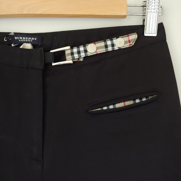 Burberry London Black Cotton Pants Vintage Size 2 - Picture 7 of 14